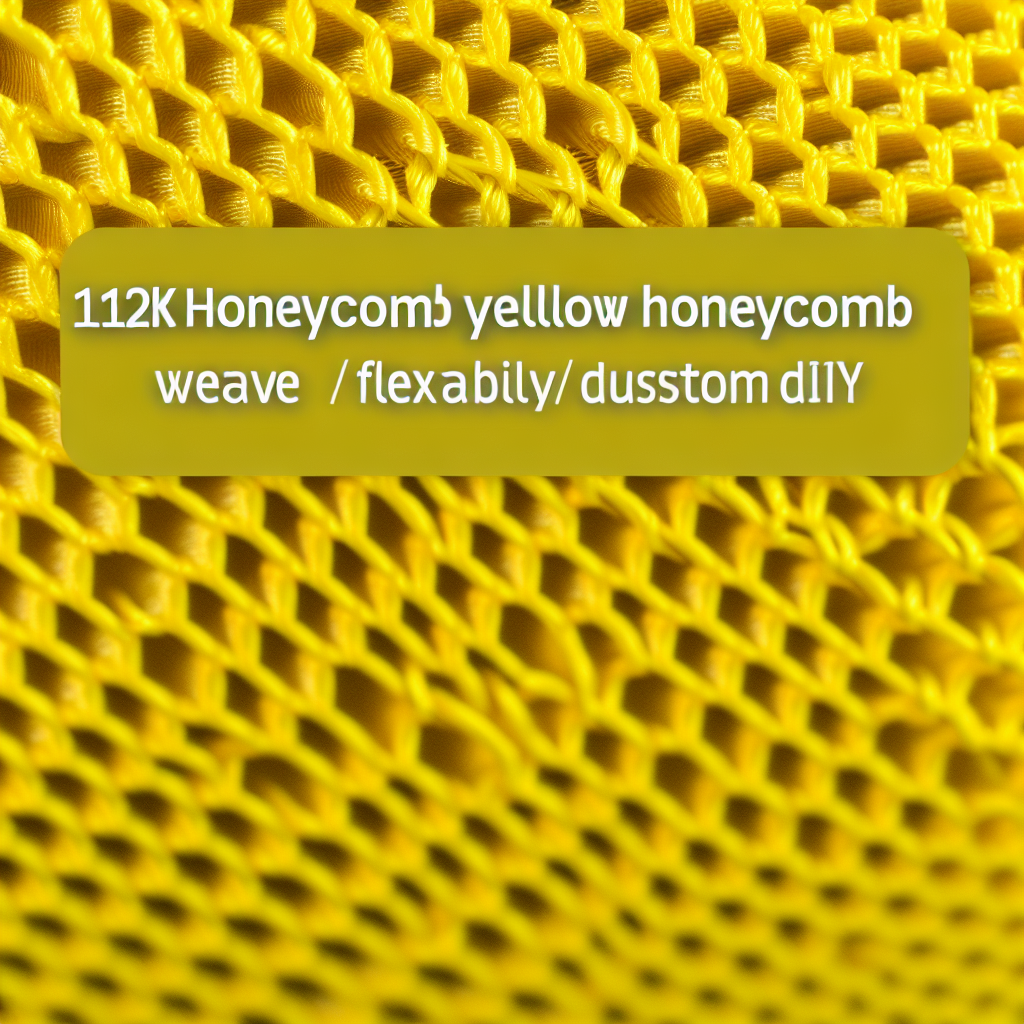12K Honeycomb Yellow Hybrid Fabric for Custom DIY Projects
