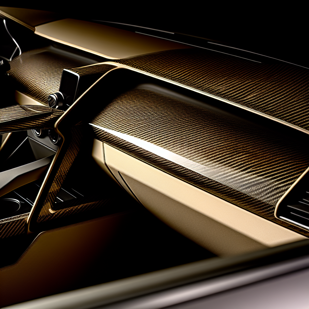 Champagne Gold Blend Carbon Fiber: Stylish Material for Automotive Interiors